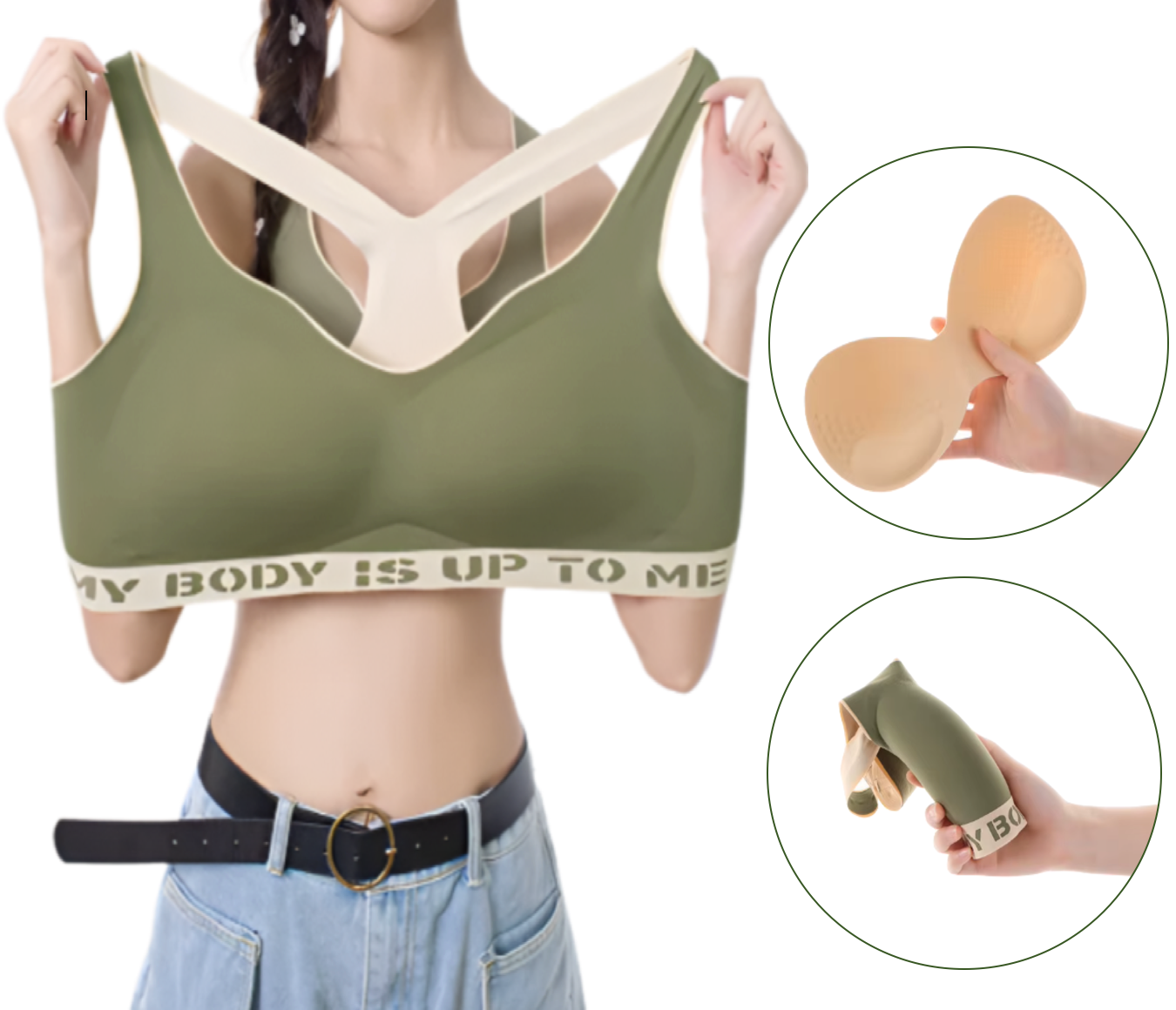 Comfortable Non-Slip Full Coverage Brassier Wireless One-piece Laser Cut Seamless Bra-UGS-01-BRA-11