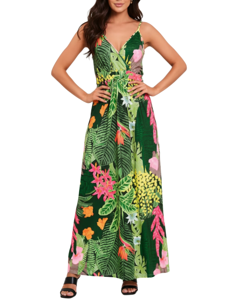 Trendy Summer Sleeveless Floral DRESS-B23