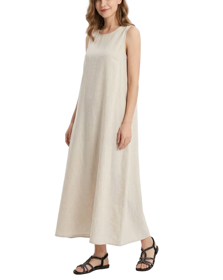 Trendy & Elegant Sleeveless Loose Fit Comfy Summer Dresses - B6-DRESS-12