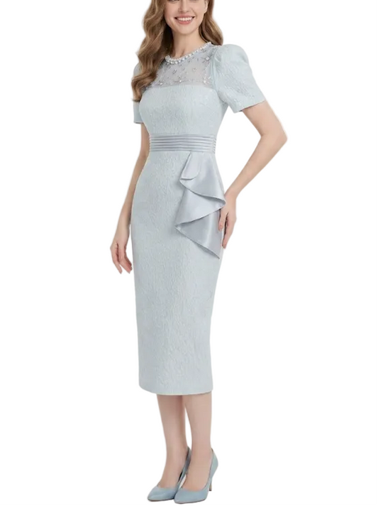 Timeless  & Elegant Short Sleeves Pencil Versatile Dresses  - B4-DRESS-B376