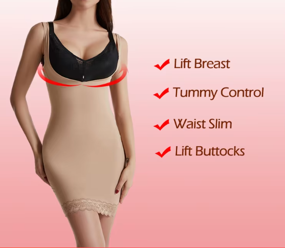 Slip Shapewear Slimming Under Dress Slip, Adjustable Straps Lingerie Tummy Control Body Shaper Slip -UGS-01-SLP-01