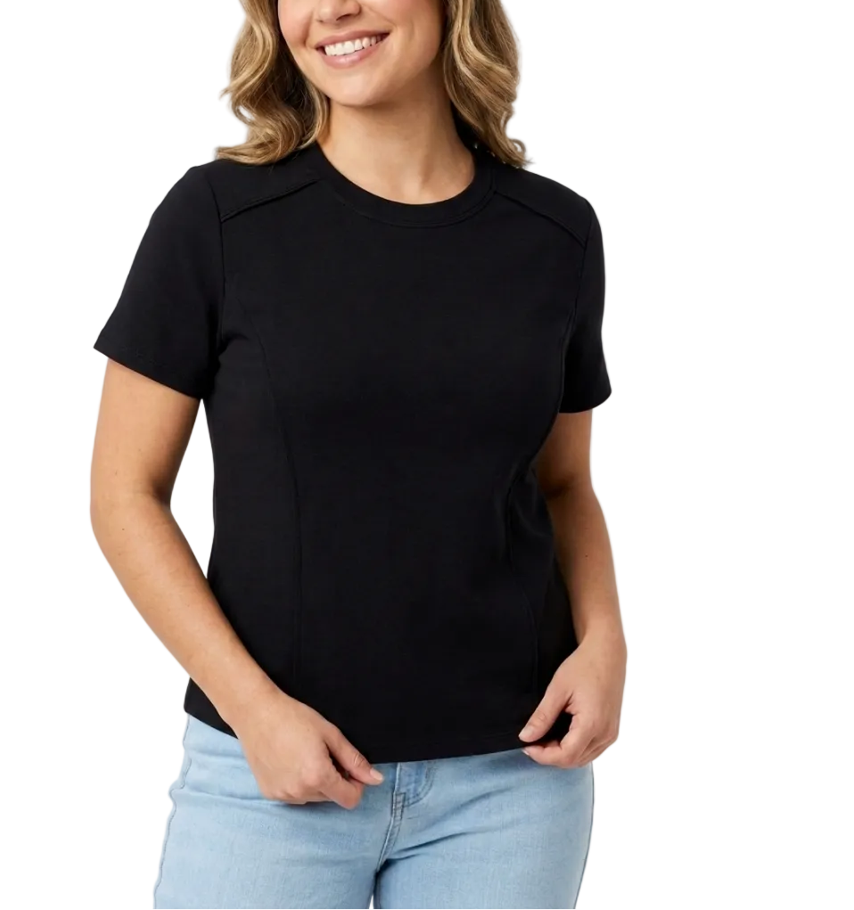 Solid Color Round-neck Short Sleeved T-shirt For Women  - SM8-TOP-39