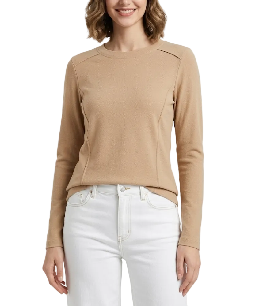 Timeless Classy Round Neck Long Sleeve Knitted Top for Women -SM8-TOP-104