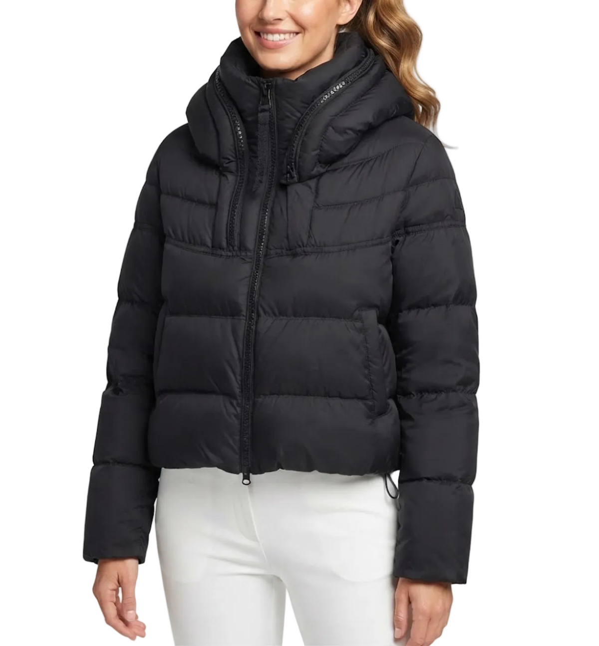 Timeless Hooded Zipper Short Puffer  90% White Duck Down Quilted Jacket for Women- B12-JKT-10