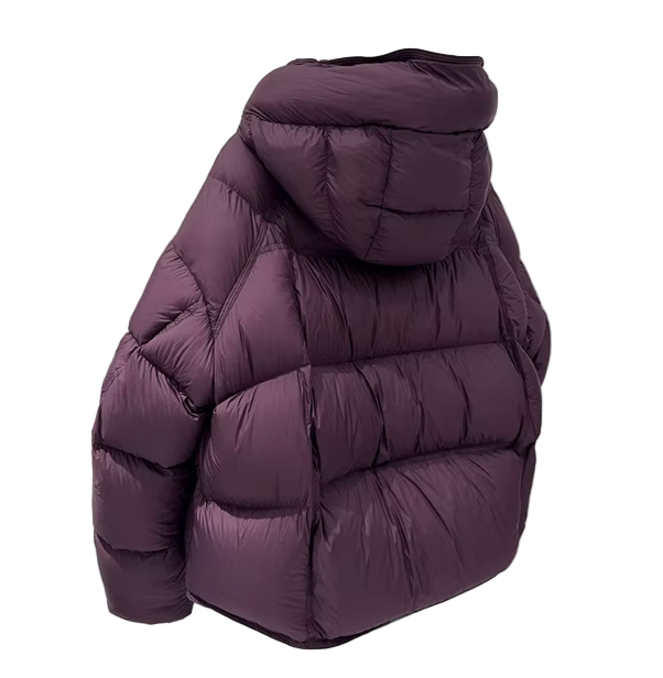 Timeless Hooded Zipper Short Puffer  90% White Duck Down Quilted Jacket for Women- B12-JKT-11