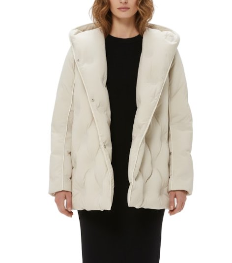 Timeless Hooded Lapel Parka 90% White Duck Down Quilted Jacket for Women - B12-JKT-85