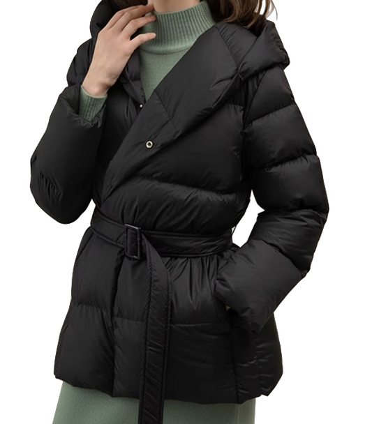 Timeless Lightweight With a Waist Belt Hooded Warm Parka Down Jacket for Women -B12-JKT-66