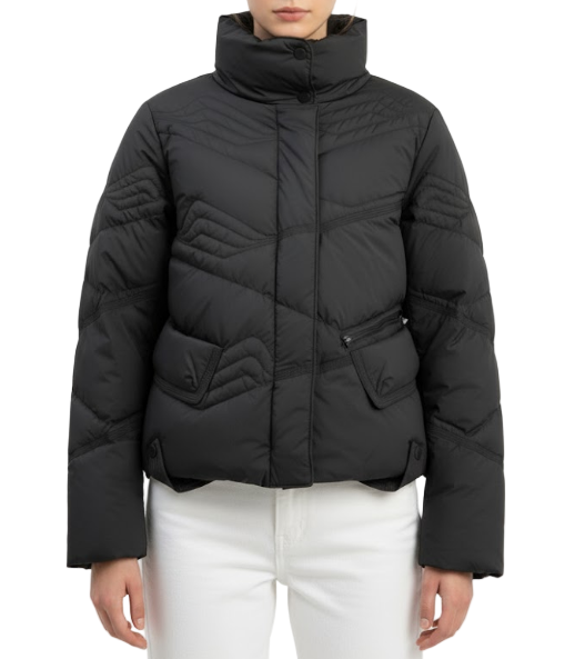 Timeless Stand Collar Lightweight Pocket Zipper 90% White Duck Down Jacket for Women - B12-JKT-51