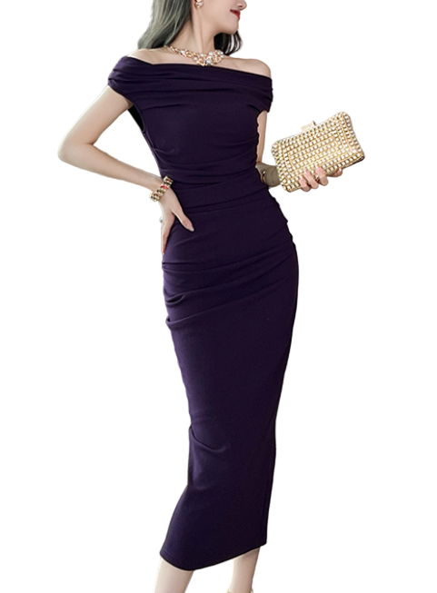 Timeless & Elegant Off Shoulder Versatile Pencil Dresses  - B4-DRESS-B400