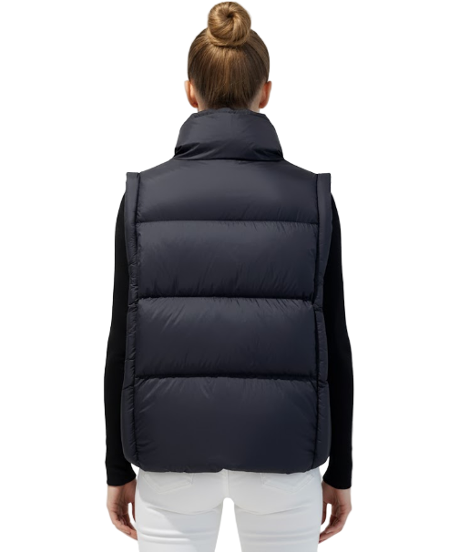 Timeless & Elegant  Drawstring Short White Duck Down Stand up Collar Loose-fit  Soft Sleeveless Vest for Women- B12-JKT-32