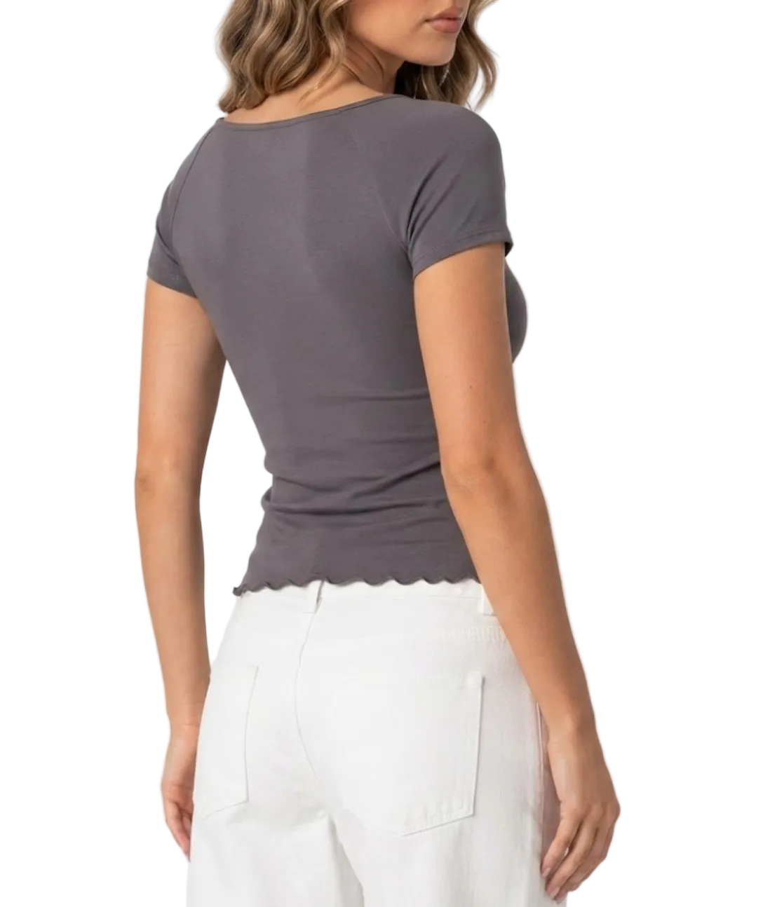 Timeless & Elegant  Lace Design Round Neck Short Sleeve Tops for Women - BP-B20 -TOP-46