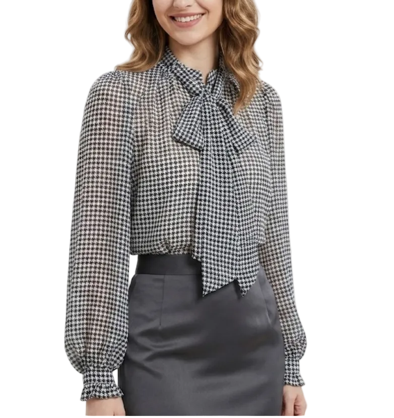 Timeless & Elegant Long Sleeve Bow Pullover Blouses for Women  - B13-TOP-328