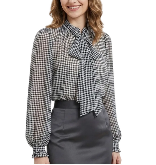 Timeless & Elegant Long Sleeve Bow Pullover Blouses for Women  - B13-TOP-328