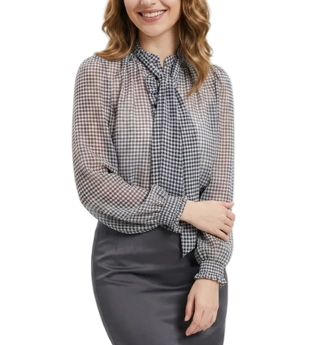 Timeless & Elegant Long Sleeve Bow Pullover Blouses for Women  - B13-TOP-328