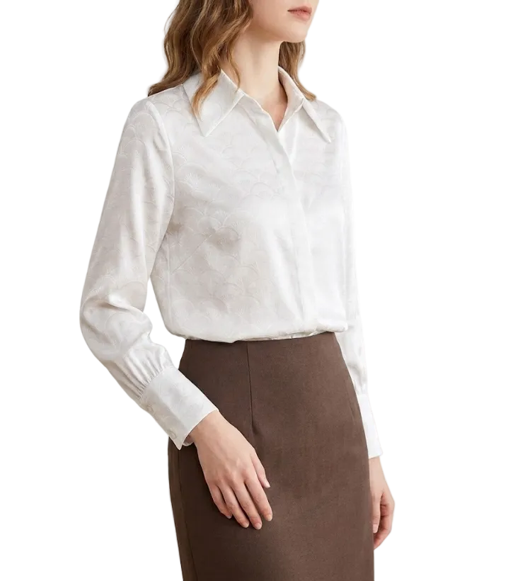 Timeless & Elegant Long Sleeve Collar Dress Shirt for Women  - B13-TOP-182