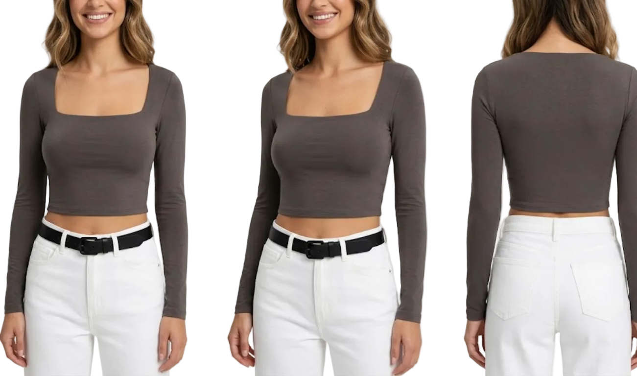 Timeless & Elegant Long Sleeve Crop-Tops  - B1-TOP-V175