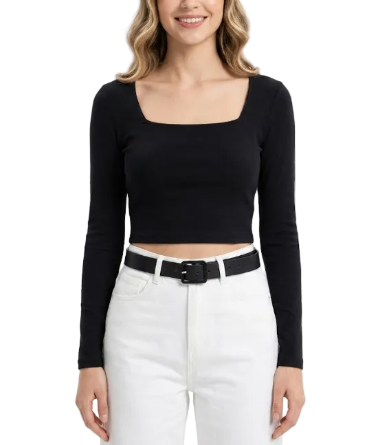 Timeless & Elegant Long Sleeve Crop-Tops  - B1-TOP-V175