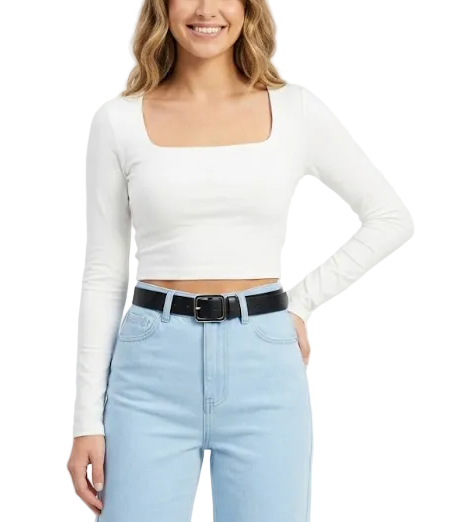 Timeless & Elegant Long Sleeve Crop-Tops  - B1-TOP-V175