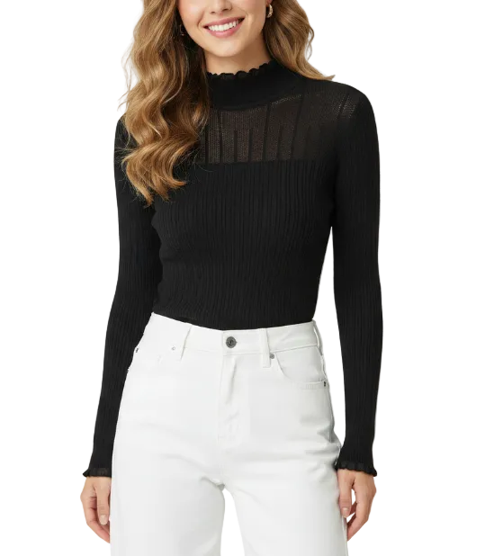 Timeless & Elegant Long Sleeve Knitted Ribbed Blouses - B1-TOP-V196
