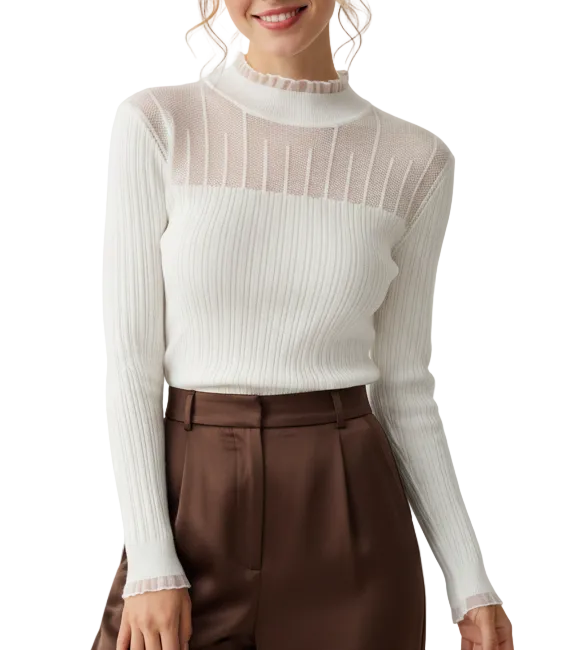 Timeless & Elegant Long Sleeve Knitted Ribbed Blouses - B1-TOP-V196