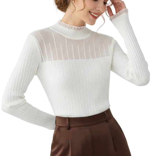 Timeless & Elegant Long Sleeve Knitted Ribbed Blouses - B1-TOP-V196