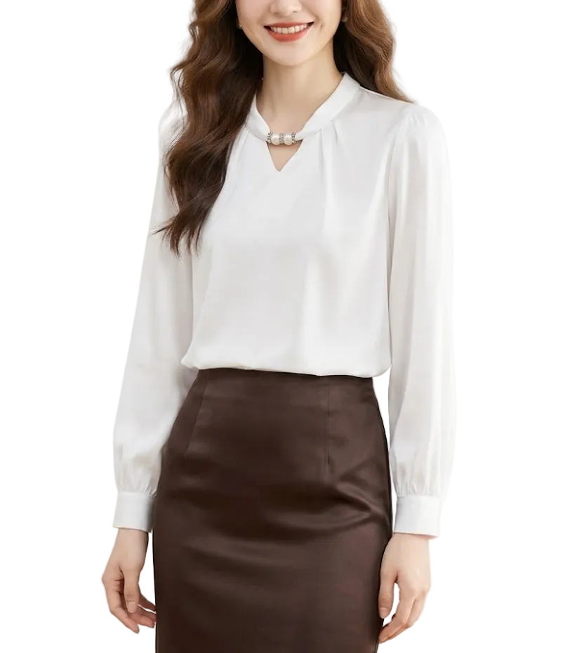 Timeless & Elegant Long Sleeve Pullover Blouses for Women  - B13-TOP-196