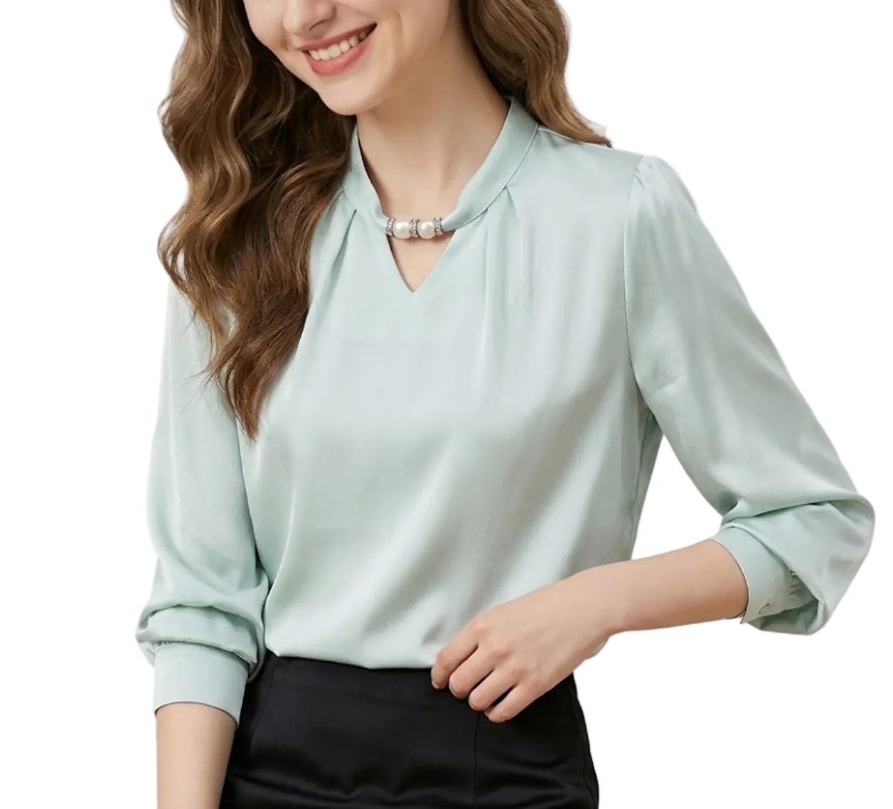 Timeless & Elegant Long Sleeve Pullover Blouses for Women  - B13-TOP-196