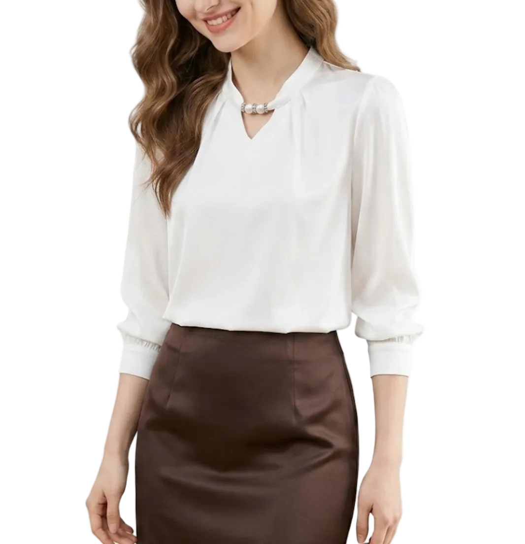 Timeless & Elegant Long Sleeve Pullover Blouses for Women  - B13-TOP-196