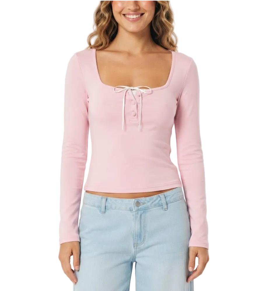 Timeless & Elegant Long Sleeve Square-neck Tops for Women - BP-B20 -TOP-105