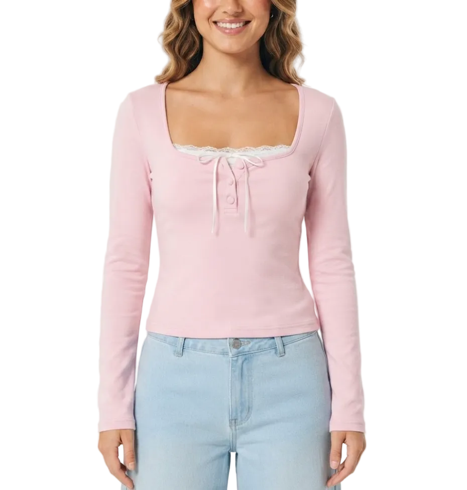 Timeless & Elegant Long Sleeve Square-neck Tops for Women - BP-B20 -TOP-105