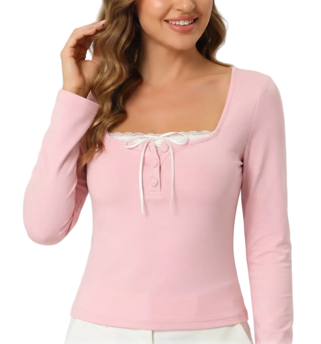 Timeless & Elegant Long Sleeve Square-neck Tops for Women - BP-B20 -TOP-105