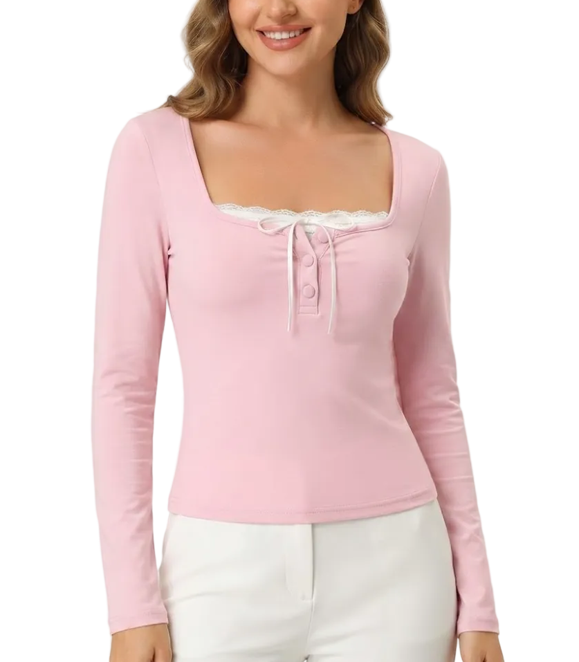 Timeless & Elegant Long Sleeve Square-neck Tops for Women - BP-B20 -TOP-105