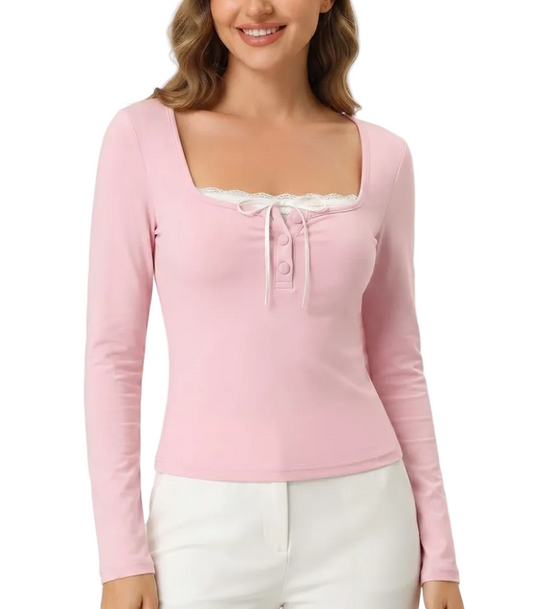 Timeless & Elegant Long Sleeve Square-neck Tops for Women - BP-B20 -TOP-105