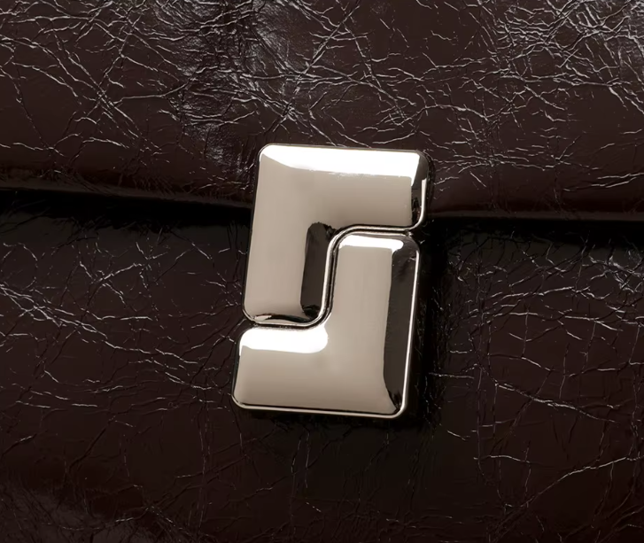 Timeless & Elegant Luxury Genuine Leather Flap Rectangular Shoulder Bag  Handbag - B14-PURSE-75