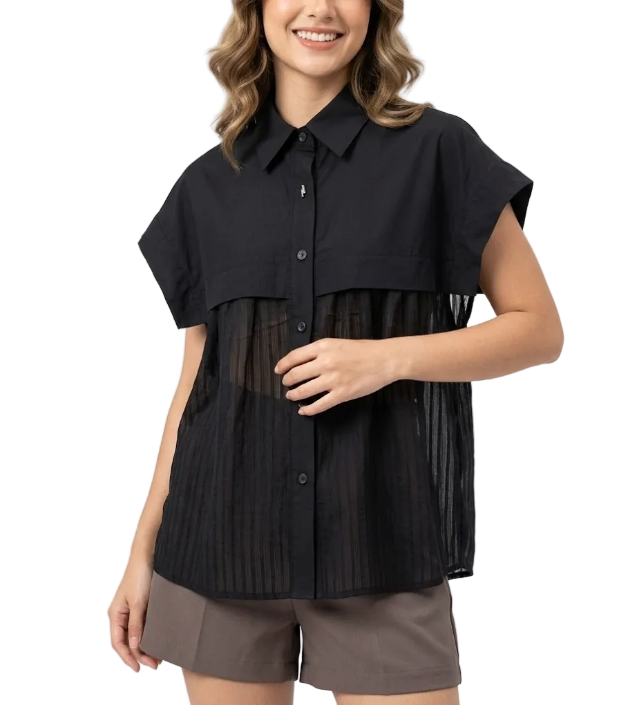 Timeless & Elegant Short Cap Sleeve Comfy Summer Blouses for Women  - B6-TOP-B704