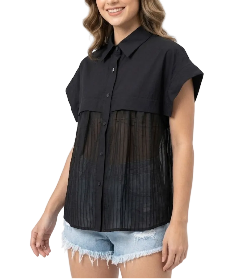 Timeless & Elegant Short Cap Sleeve Comfy Summer Blouses for Women  - B6-TOP-B704