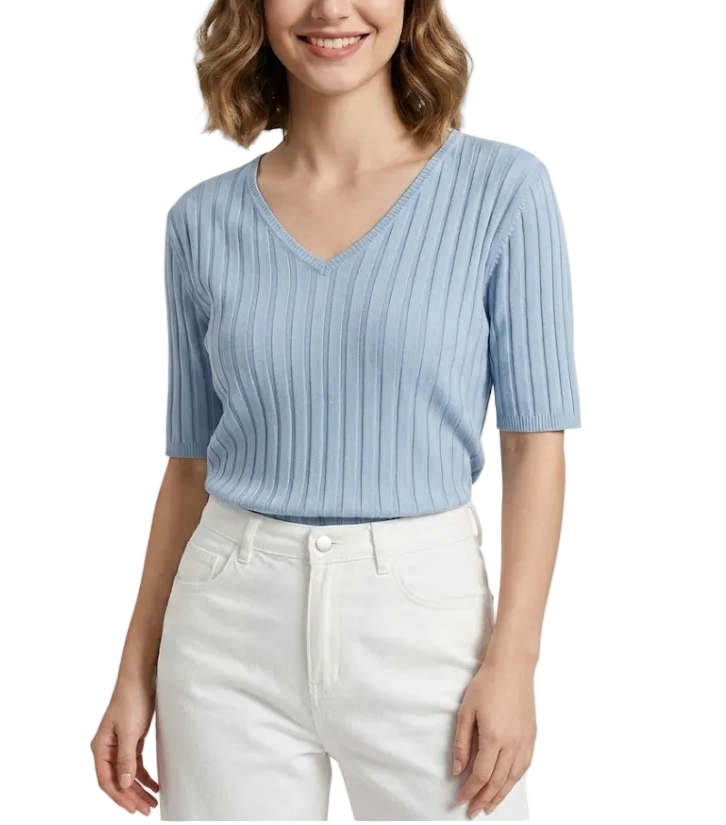 Timeless & Elegant Short  Sleeve Blouses for Women - B1-TOP-V153