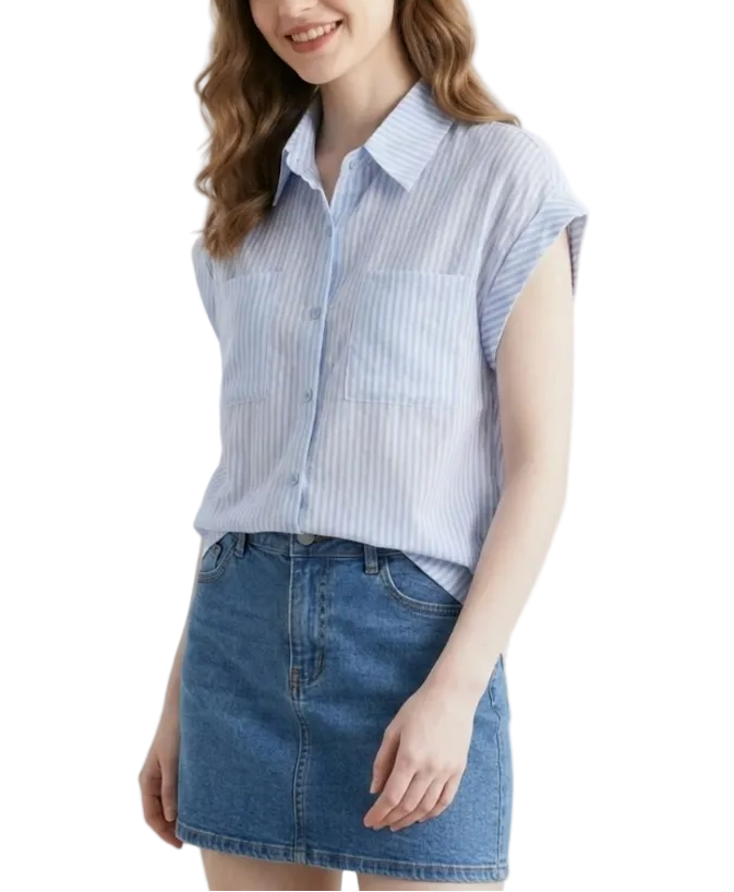 Timeless & Elegant Short Sleeve Collar Shirts for Women  - B13-TOP- 63