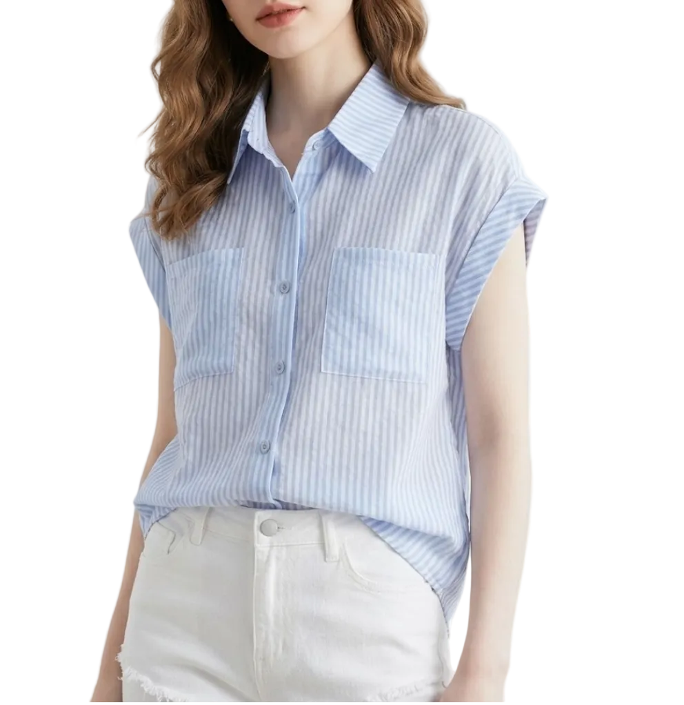Timeless & Elegant Short Sleeve Collar Shirts for Women  - B13-TOP- 63
