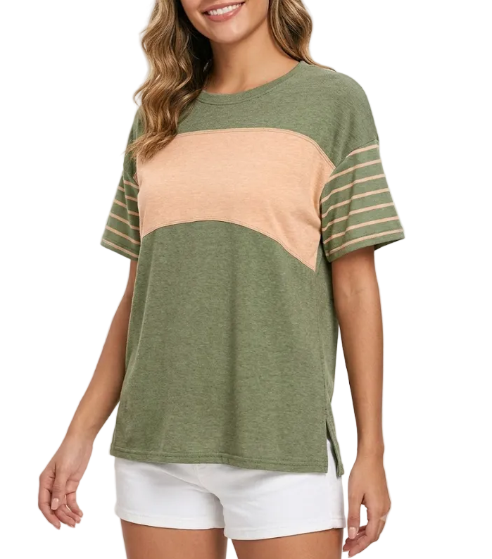 Timeless & Elegant Short Sleeve Loose-Fit Side Slit Cotton T-Shirts for Women - B1-TOP-V139