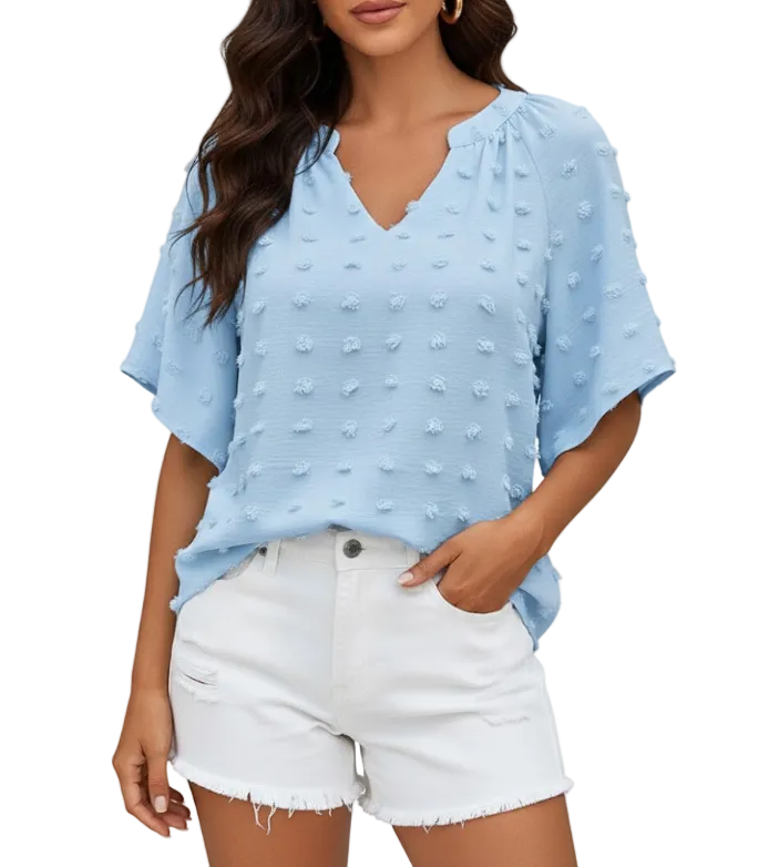 Timeless & Elegant Short Sleeve Pullover Blouses for Women  -SM8-TOP- 57