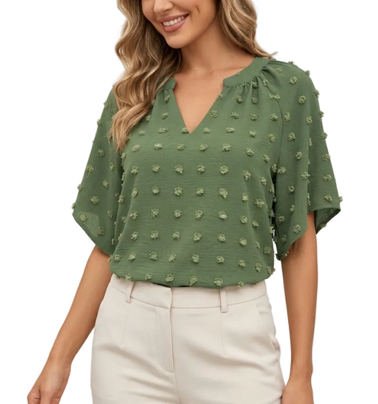 Timeless & Elegant Short Sleeve Pullover Blouses for Women  -SM8-TOP- 57