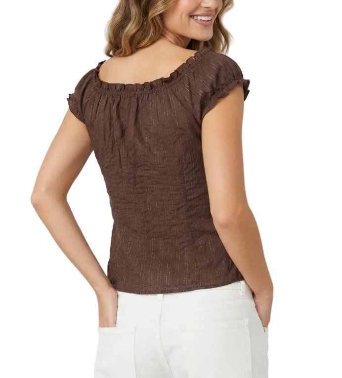 Timeless & Elegant Short Sleeve V-Neck Fitted Button Front Shirts for Women - BP-B20 -TOP-25