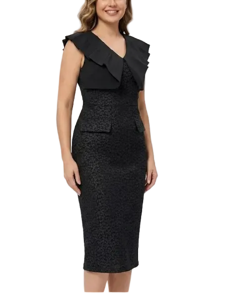 Timeless & Elegant Short Sleeve V-Neck Versatile Pencil Dresses  - B4-DRESS-B403