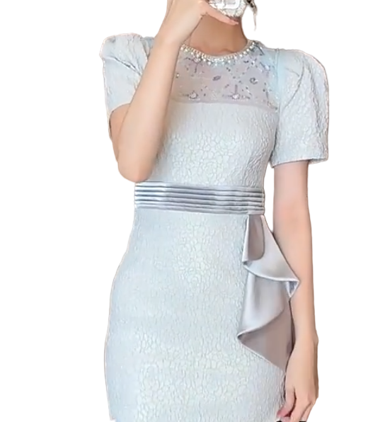 Timeless  & Elegant Short Sleeves Pencil Versatile Dresses  - B4-DRESS-B376