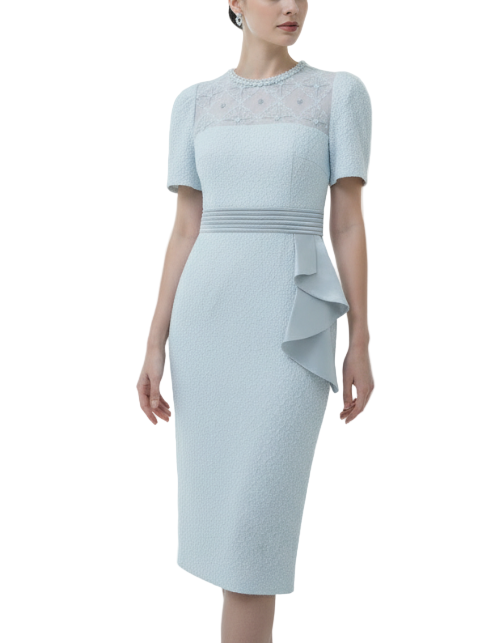 Timeless  & Elegant Short Sleeves Pencil Versatile Dresses  - B4-DRESS-B376
