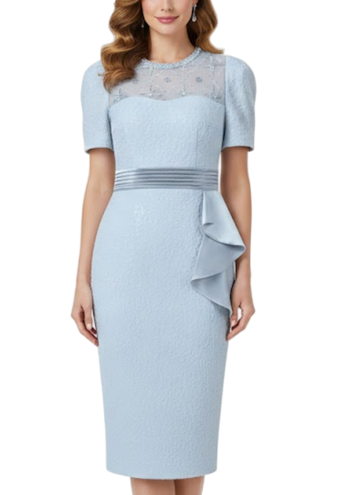 Timeless  & Elegant Short Sleeves Pencil Versatile Dresses  - B4-DRESS-B376