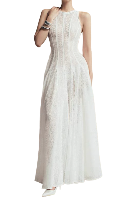 Timeless  & Elegant Sleeveless  Flowy Long Dresses  - B4-DRESS-B375