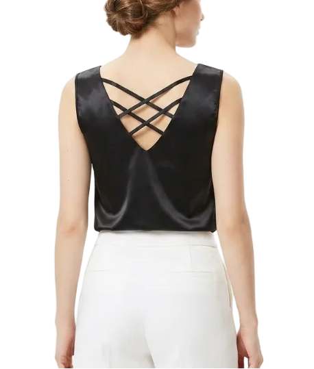 Timeless & Elegant Sleeveless Satin-Silk Blouses for Women  - B13-TOP-208