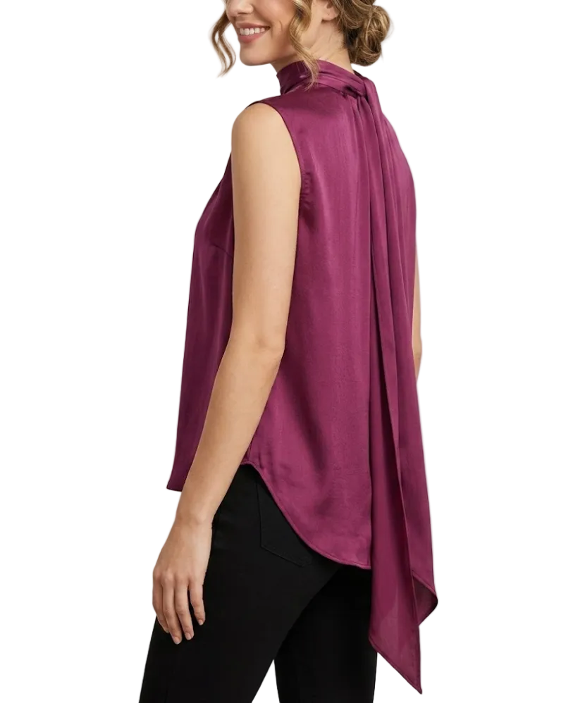 Timeless & Elegant Sleeveless Wrap-Tie Neck Blouses - B4-TOP-B13